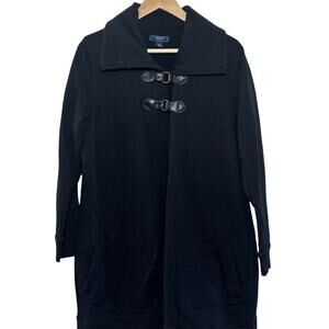 Chaps Denim Plus Size Cotton 1X Black Buckle Closure Jacket